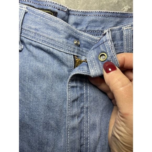 Vintage Zanzara Blue High Rise Flare Leg Jeans Size 6 80'S Hippy Western 25X32 - Picture 5 of 13